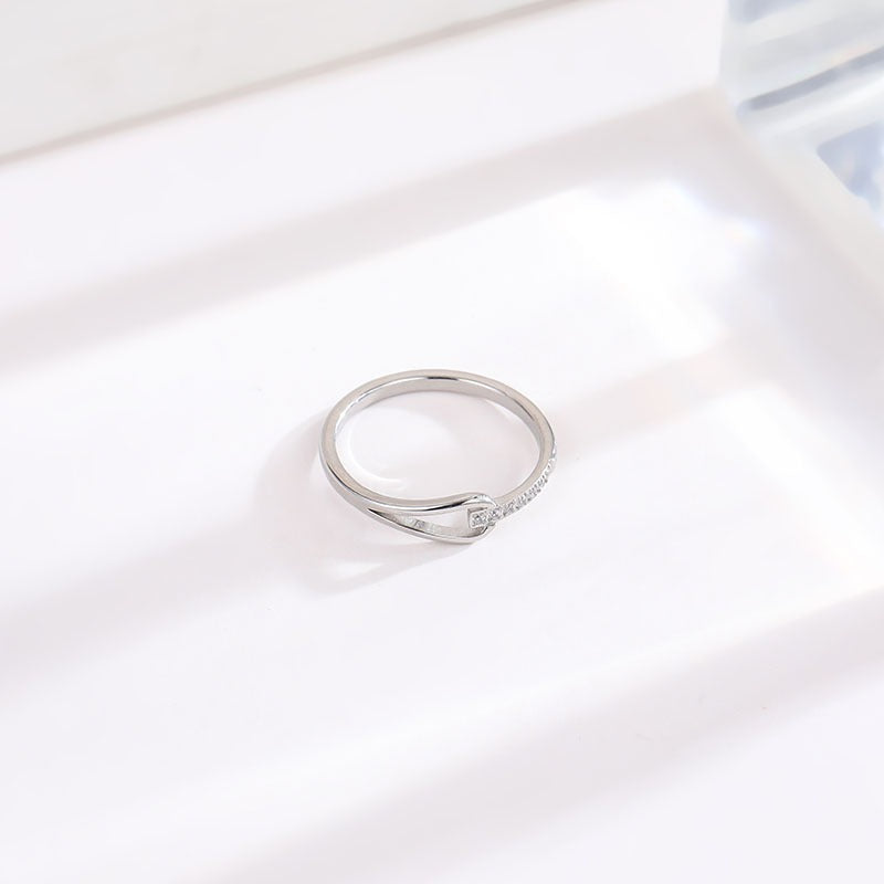 long diamond hollow titanium steel ring