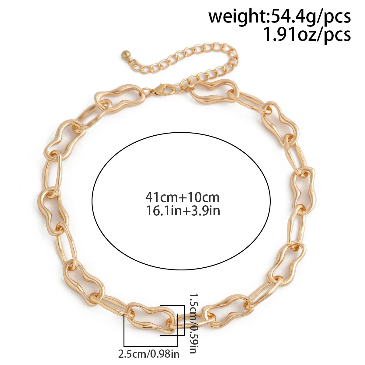 Hiphop Irregular O Chain Necklace •S6454