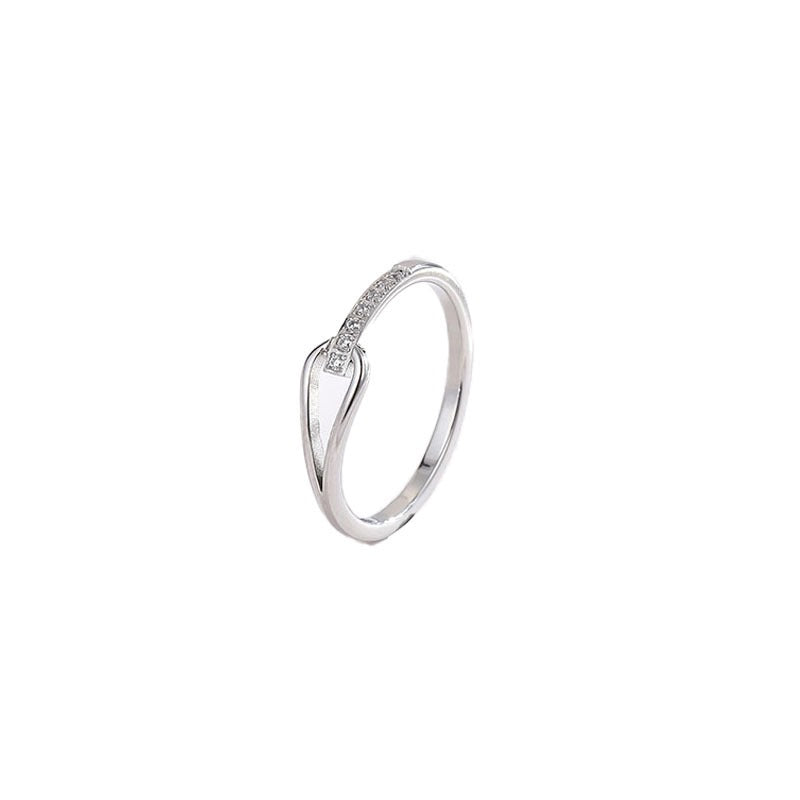 long diamond hollow titanium steel ring