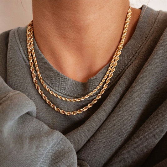 Twist Chain Necklace Stainless Steel Necklace •S3453