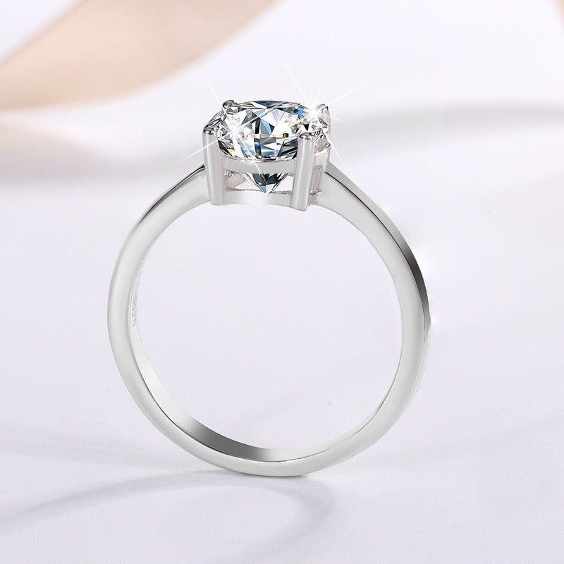 Moissanite Ring Princess Fang Moissan